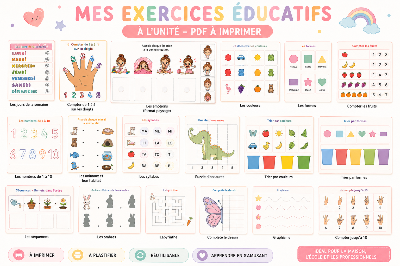 Pack 5 activités éducatives - PDF