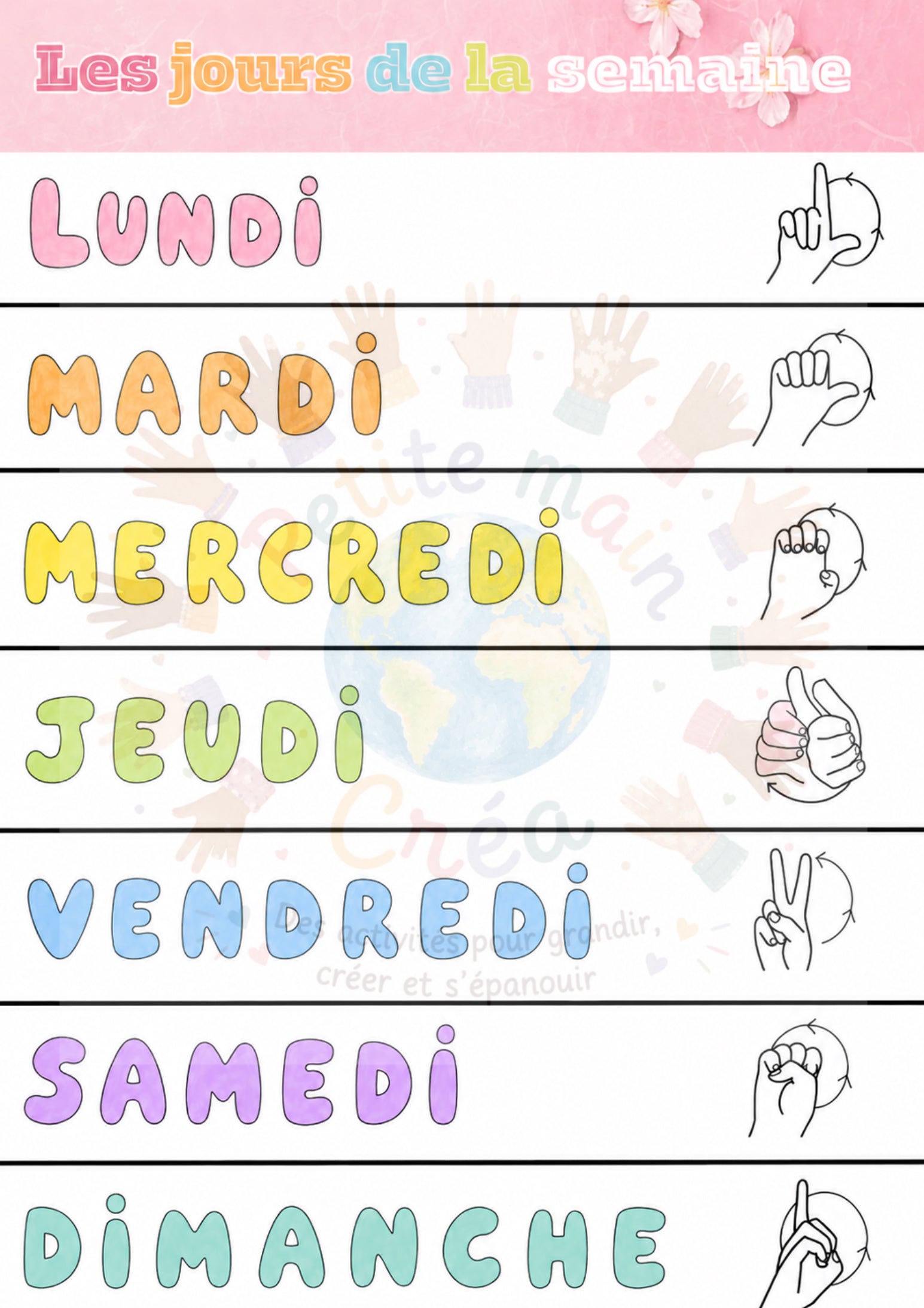 Les jours de la semaine - Makaton