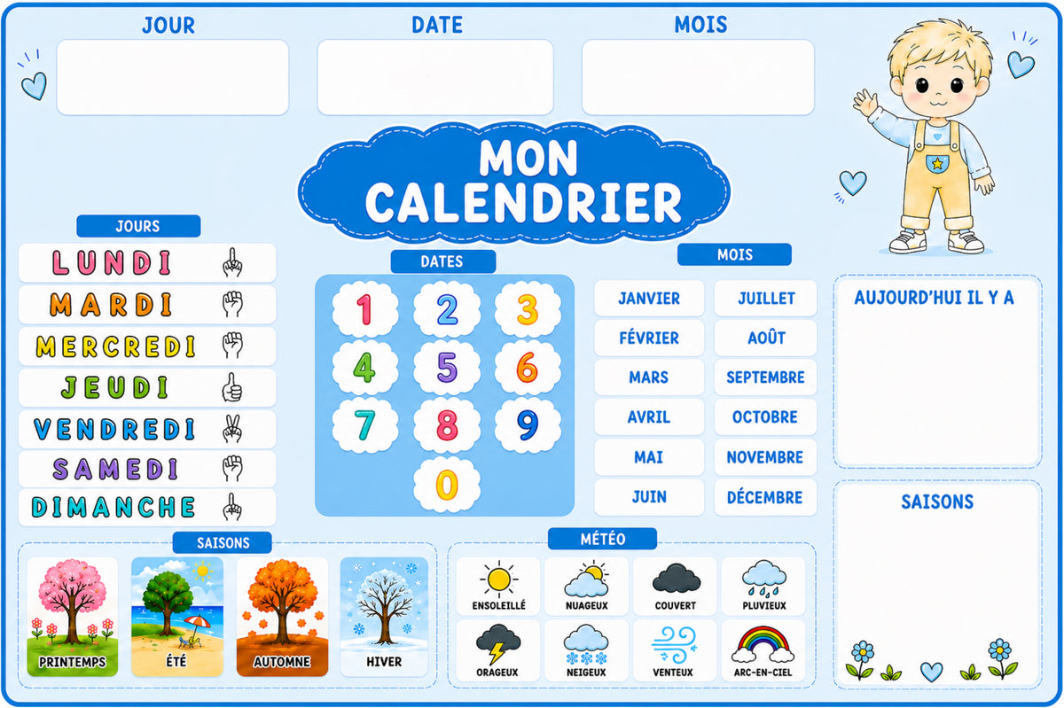 💙Calendrier bleu - format scratch
