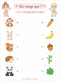 Relie les animaux a leur nourriture - PDF