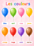 Couleurs ballons - fond rose