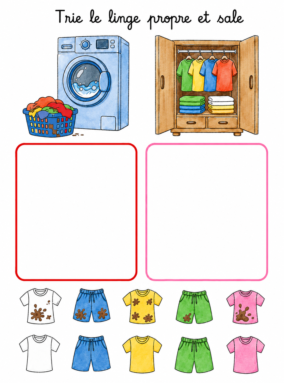 Trier le linge - support à scratch
