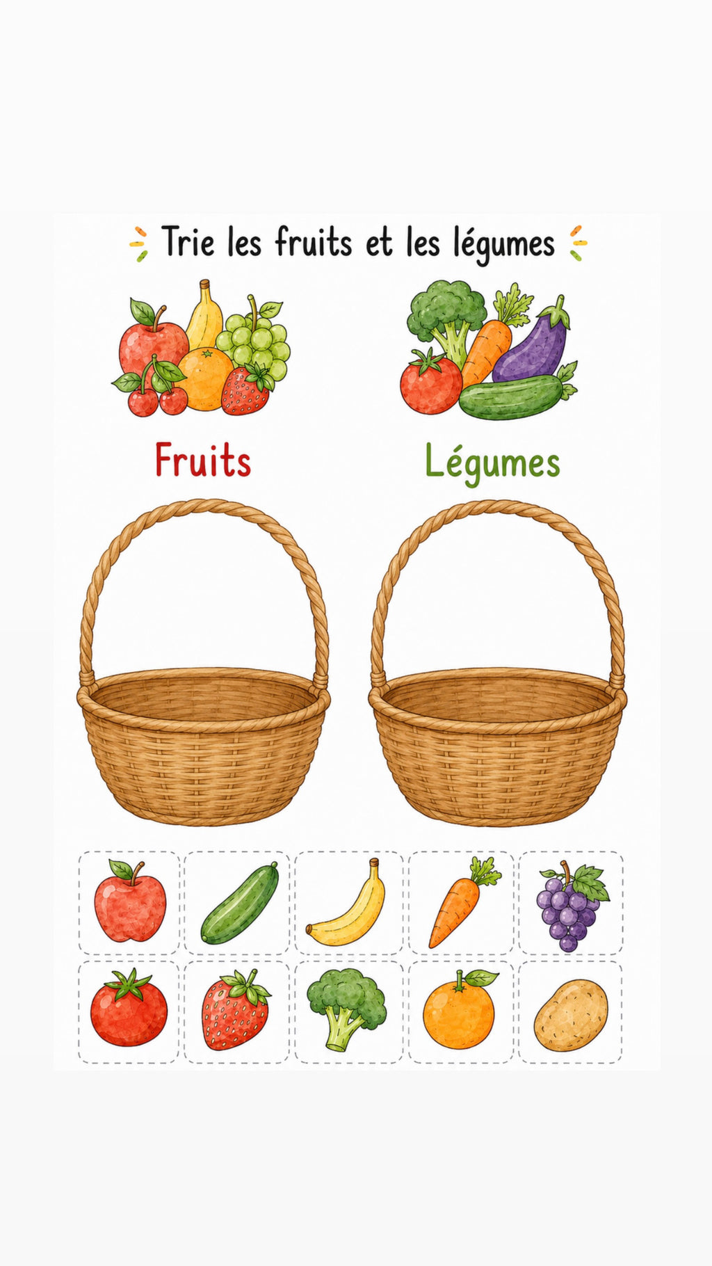 Pack de 3 supports - Fruits et légumes 🍓🥦