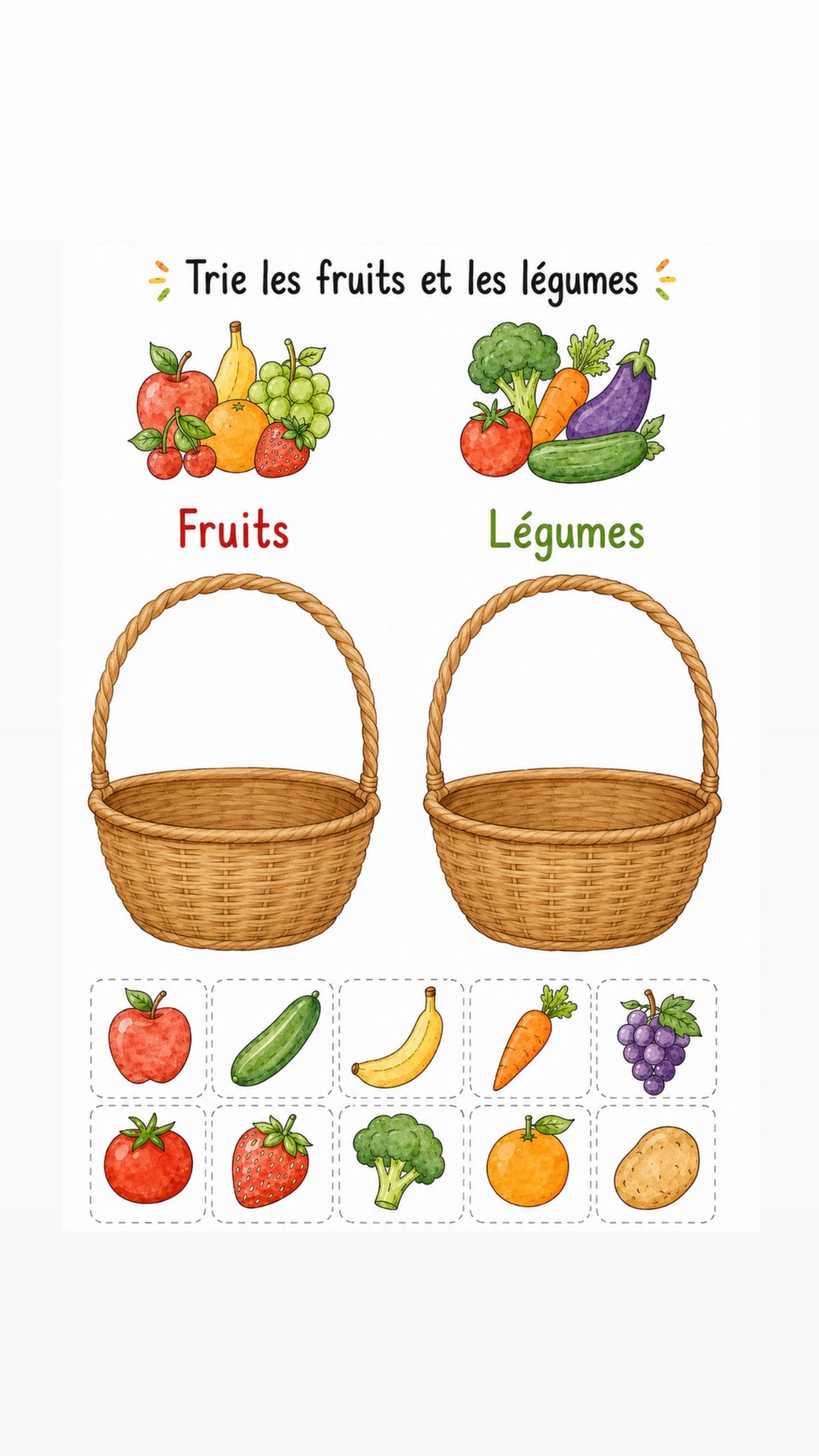 Pack de 3 supports - Fruits et légumes 🍓🥦