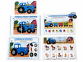 Pack 4 supports - Tracteur bleu/Scratch