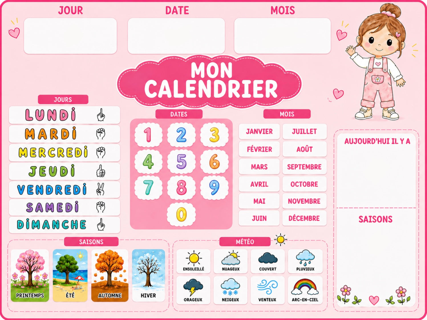 🌸Calendrier rose - format scratch