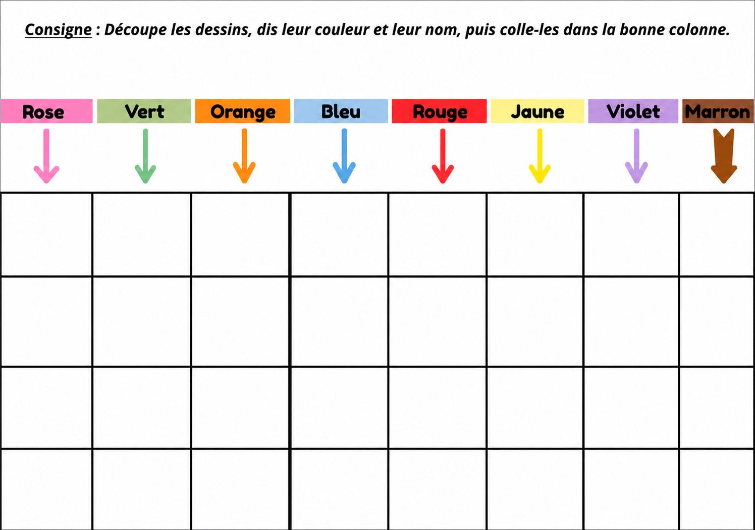 Exercice PDF sur les couleurs 🌈