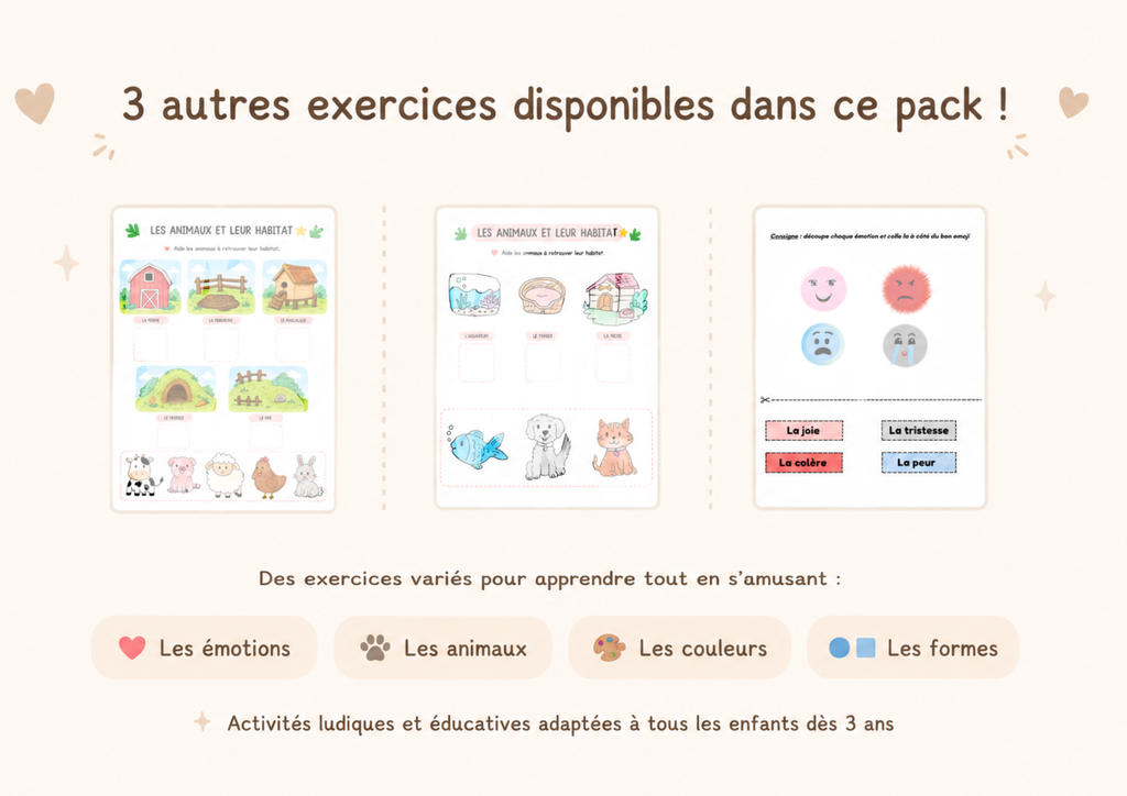 Pack de 5 activités éducatives PDF
